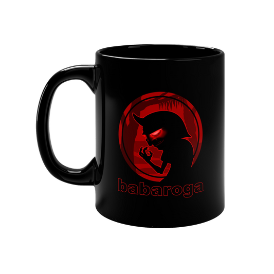 Babaroga Brew black mug on transparent background