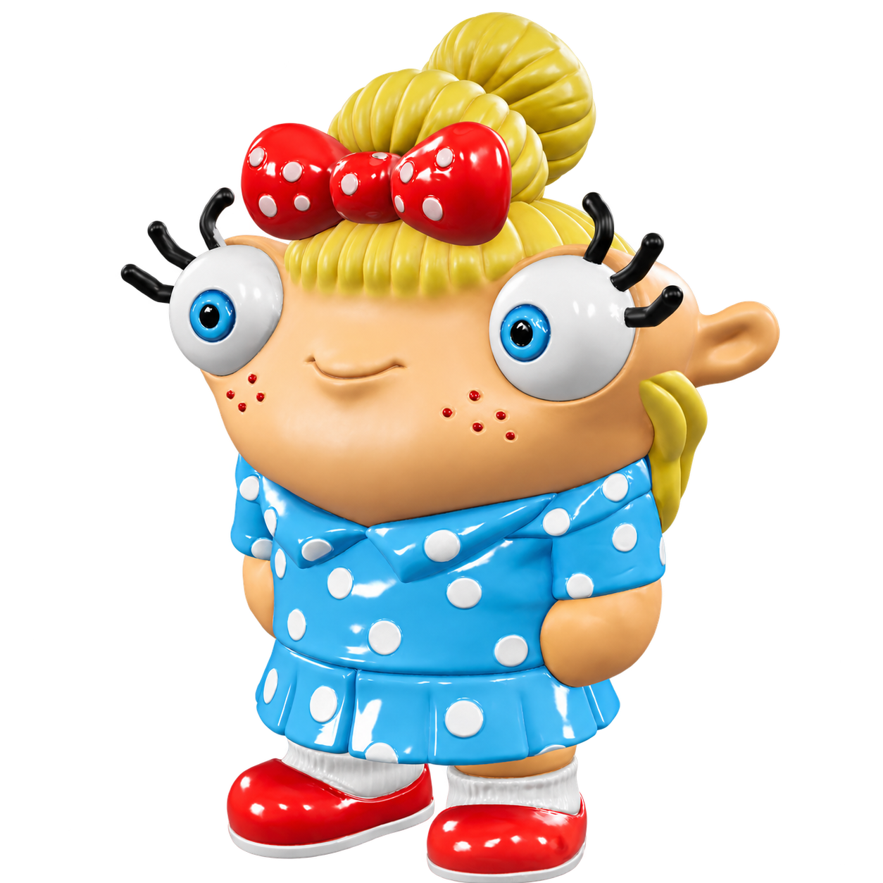 NAUGHTY GIRL vinyl collectible on transparent background