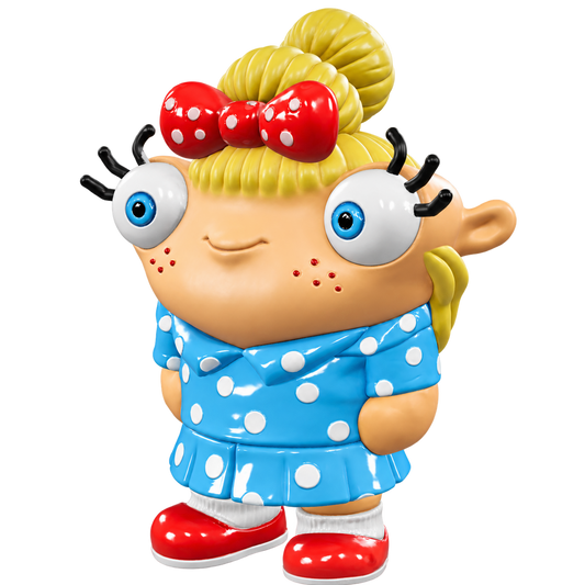 NAUGHTY GIRL vinyl collectible on transparent background